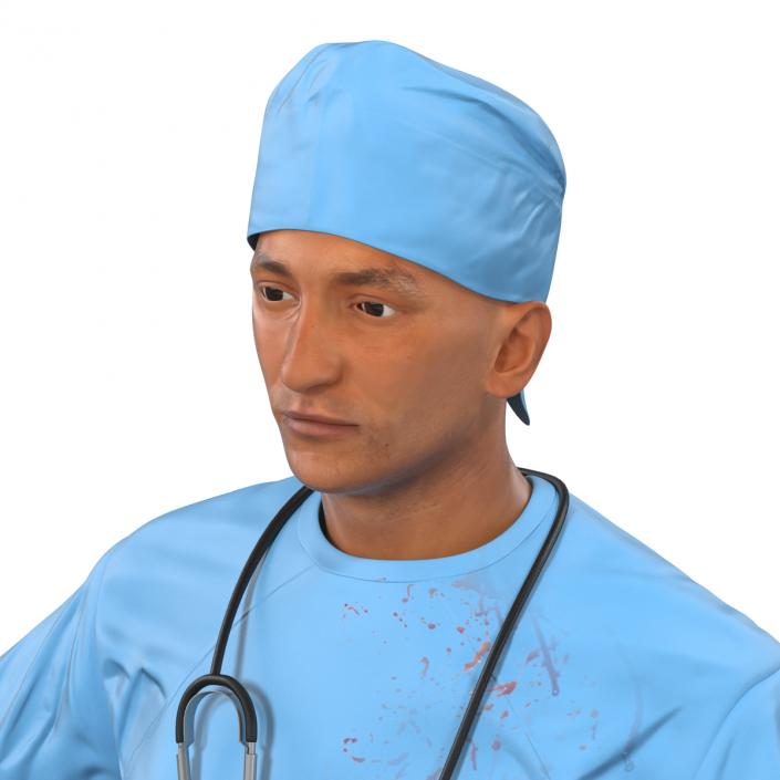 3D model Male Surgeon Mediterranean Rigged 3