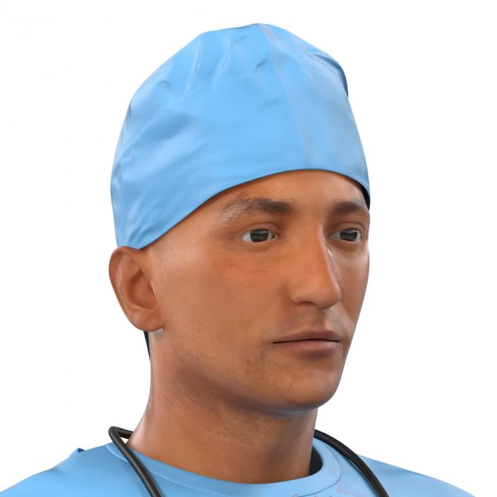 3D model Male Surgeon Mediterranean Rigged 3