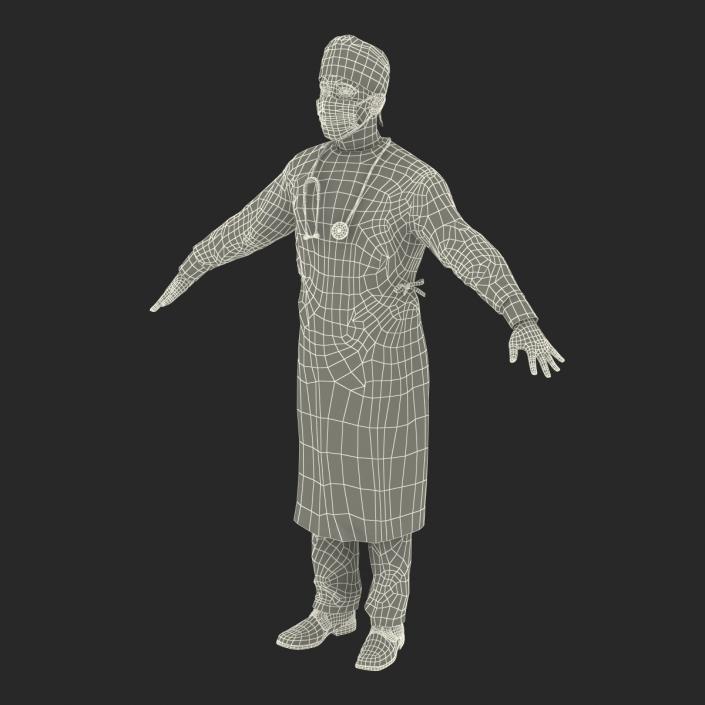 3D model Male Surgeon Mediterranean Rigged 3