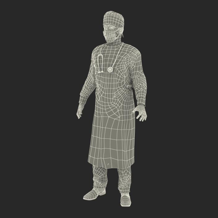 3D model Male Surgeon Mediterranean Rigged 3