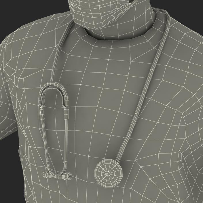 3D model Male Surgeon Mediterranean Rigged 3