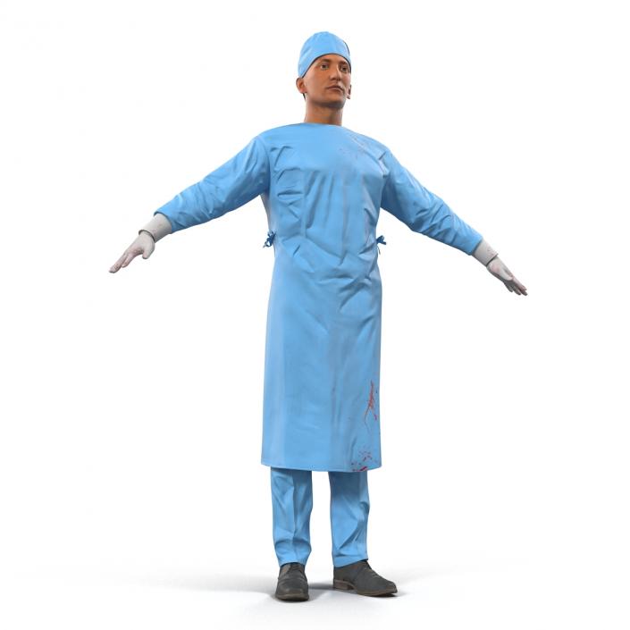 3D model Male Surgeon Mediterranean Rigged 4