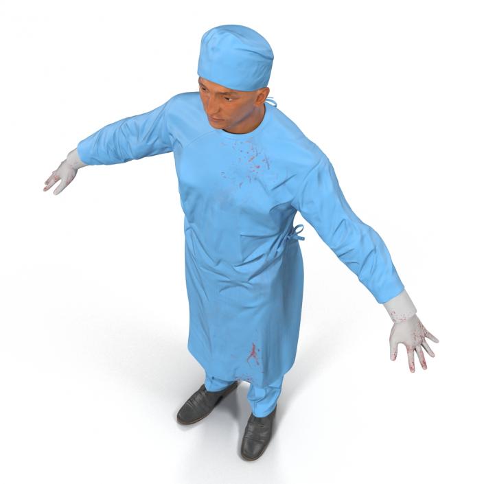 3D model Male Surgeon Mediterranean Rigged 4