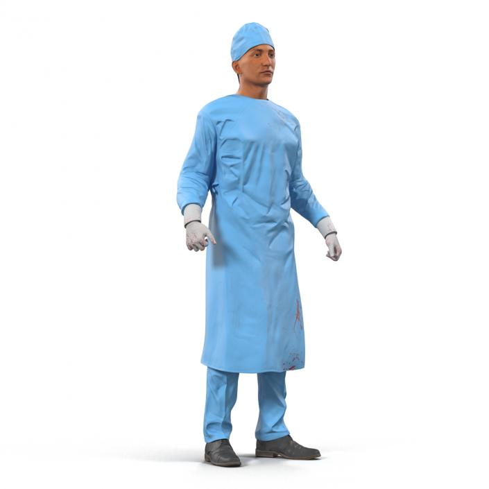 3D model Male Surgeon Mediterranean Rigged 4