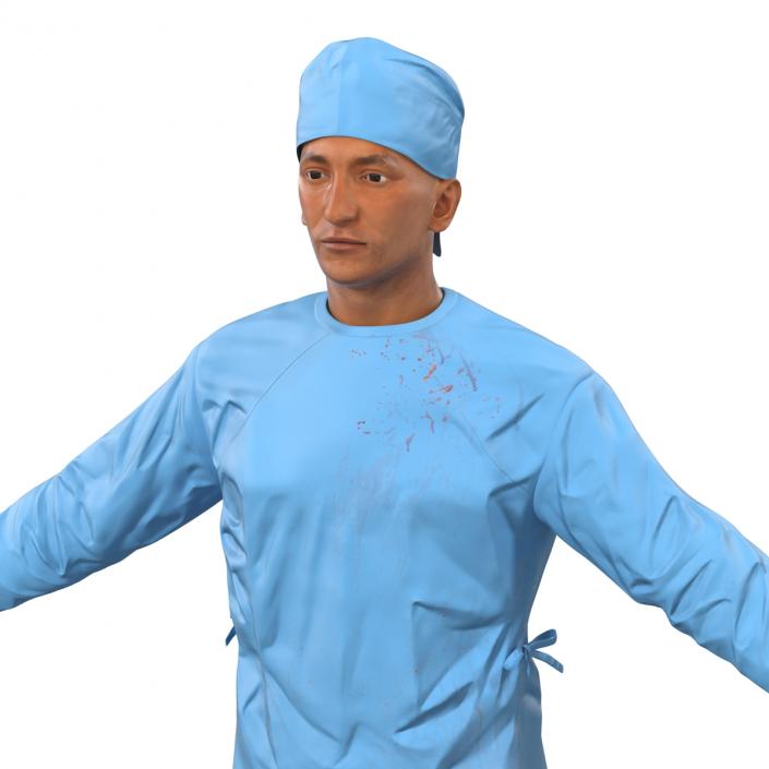 3D model Male Surgeon Mediterranean Rigged 4