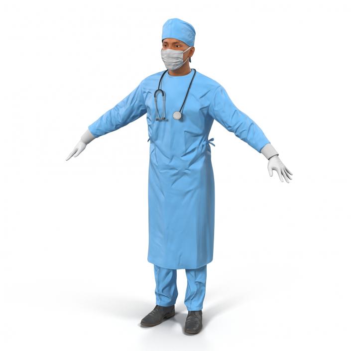 3D Male Surgeon Mediterranean