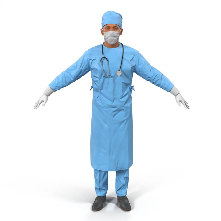 3D Male Surgeon Mediterranean