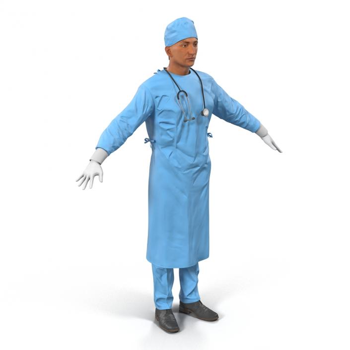 3D Male Surgeon Mediterranean