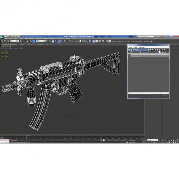 3D Assault Rifle MP5K model