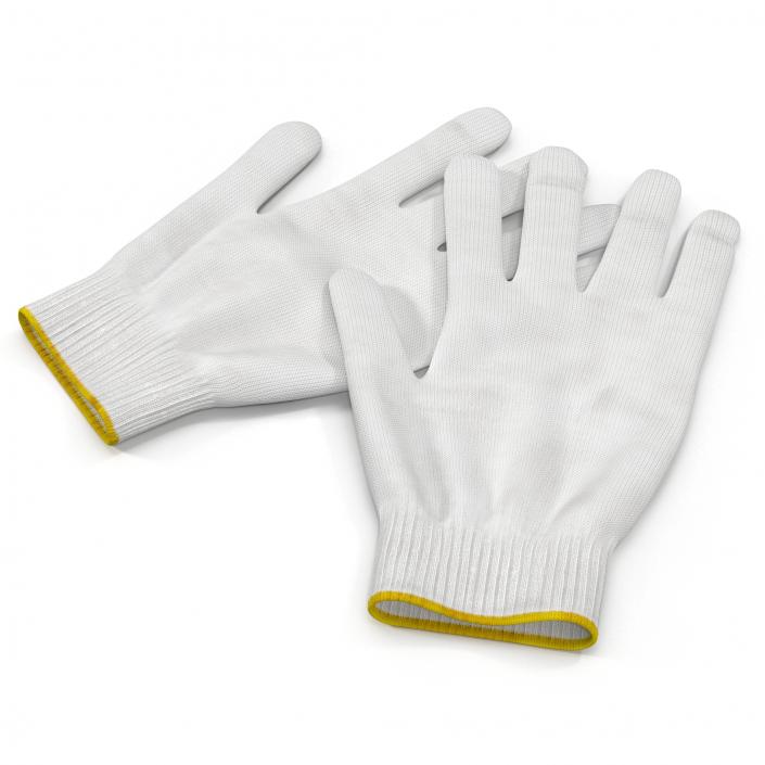 3D Cotton Work Gloves model