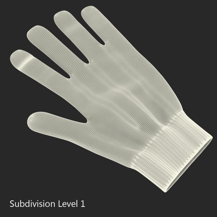 3D Cotton Work Gloves model