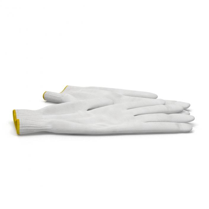 3D Cotton Work Gloves model