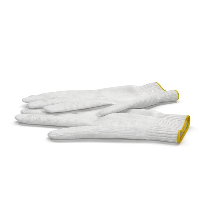 3D Cotton Work Gloves model