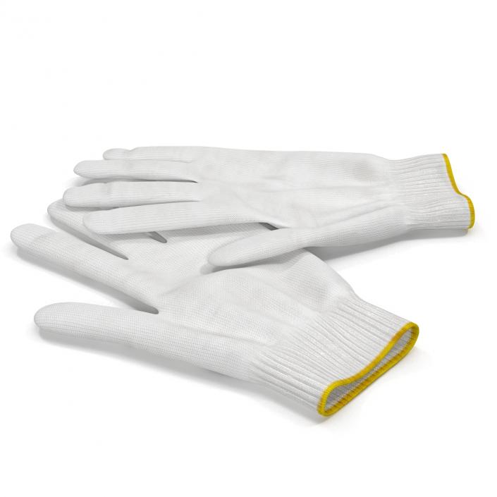 3D Cotton Work Gloves model