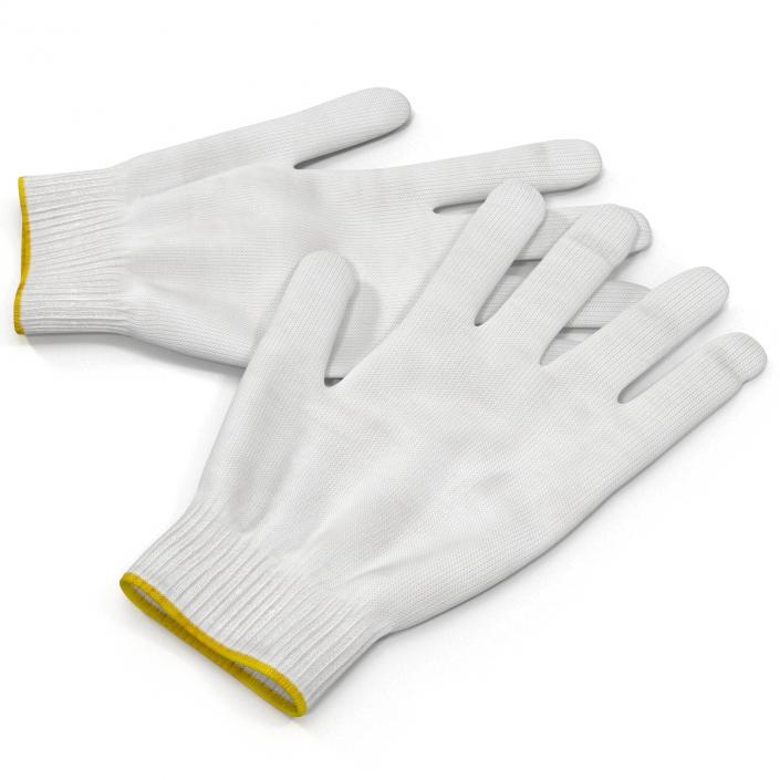 3D Cotton Work Gloves model