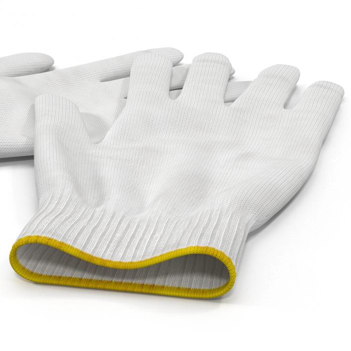 3D Cotton Work Gloves model