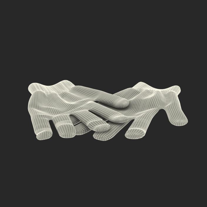 3D Cotton Work Gloves model