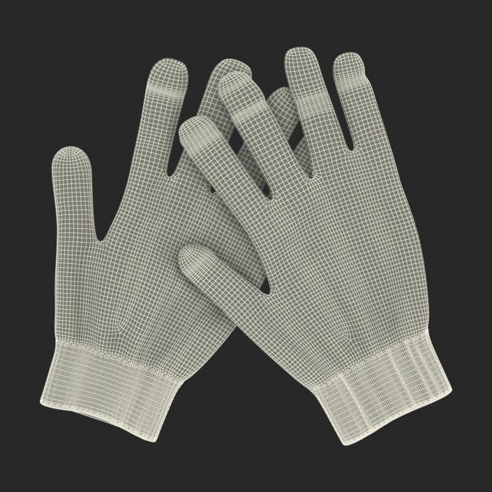 3D Cotton Work Gloves model