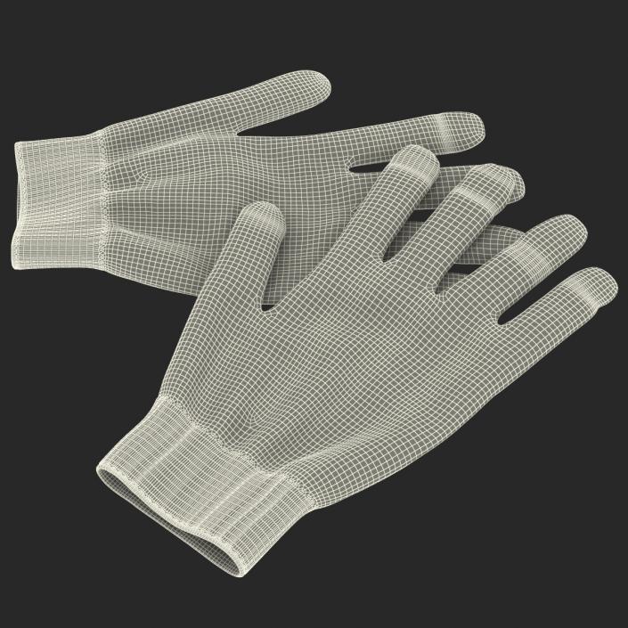 3D Cotton Work Gloves model