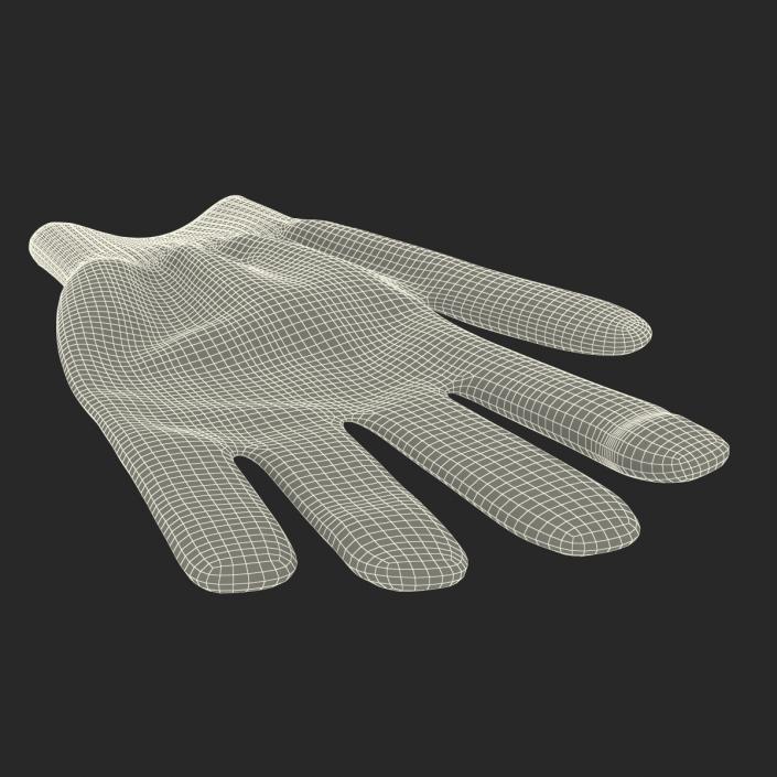 3D Cotton Work Gloves model