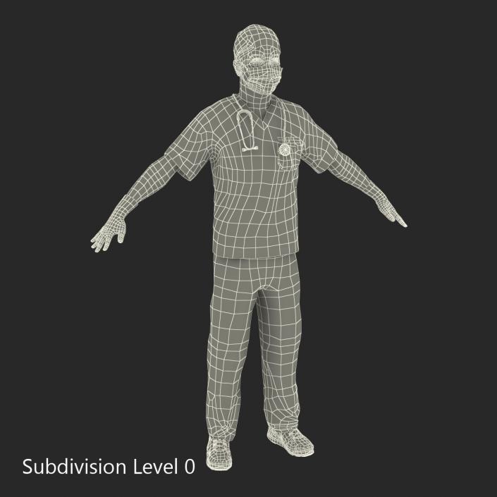 Male Surgeon Caucasian Rigged 3D model