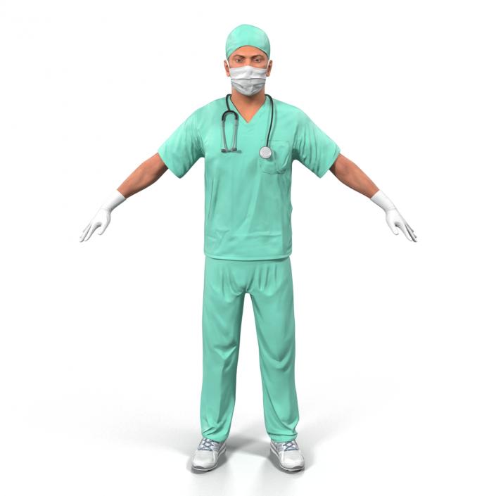 Male Surgeon Caucasian Rigged 3D model