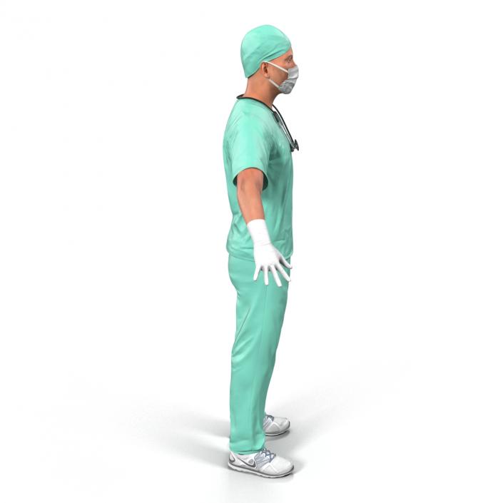 Male Surgeon Caucasian Rigged 3D model