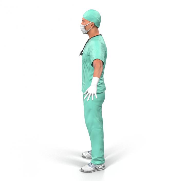 Male Surgeon Caucasian Rigged 3D model