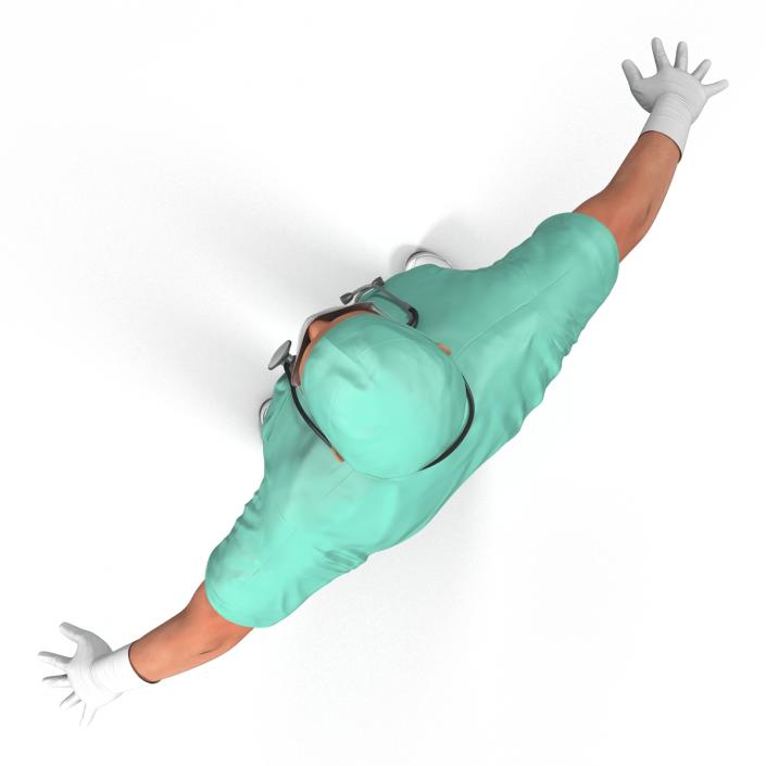 Male Surgeon Caucasian Rigged 3D model