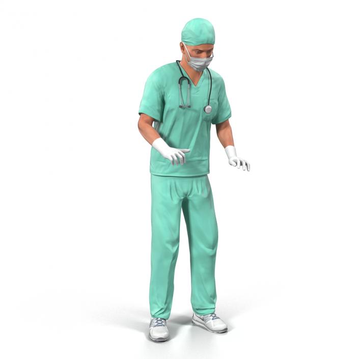 Male Surgeon Caucasian Rigged 3D model