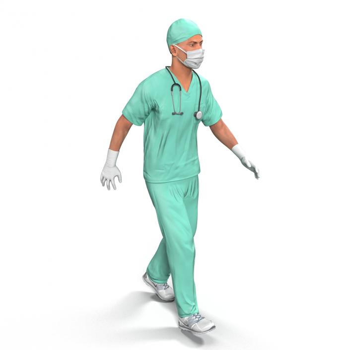 Male Surgeon Caucasian Rigged 3D model