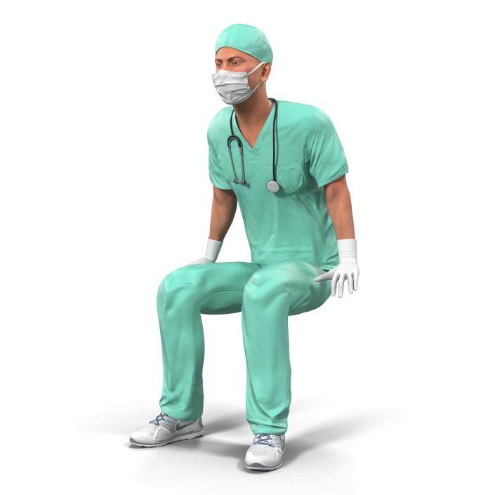 Male Surgeon Caucasian Rigged 3D model