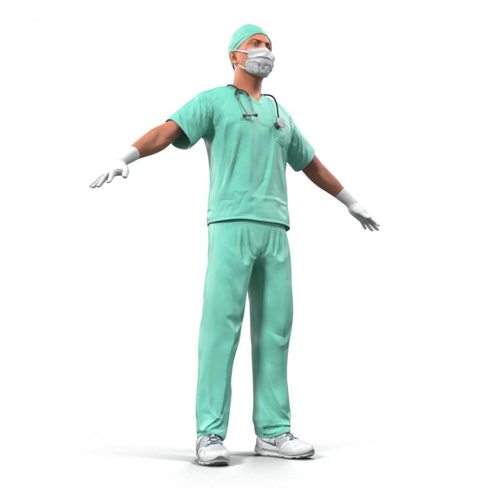 Male Surgeon Caucasian Rigged 3D model