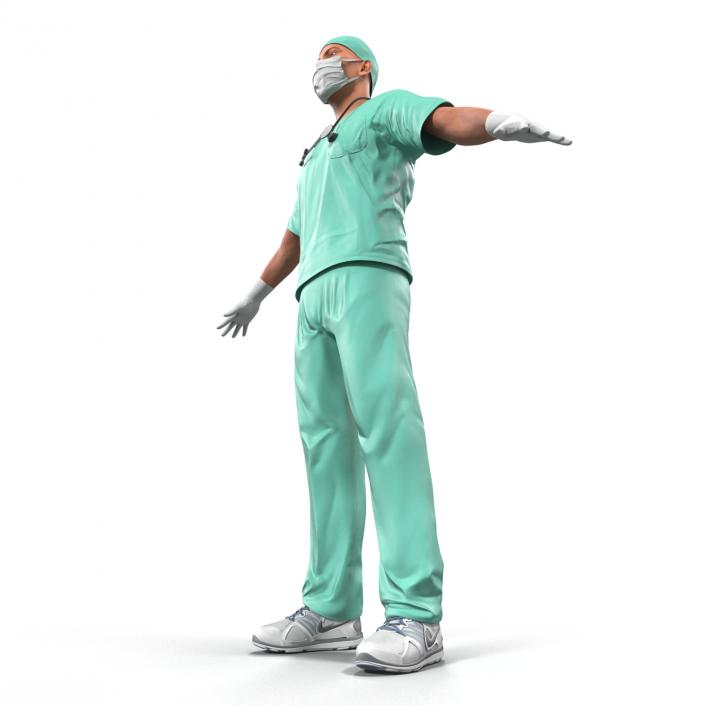 Male Surgeon Caucasian Rigged 3D model