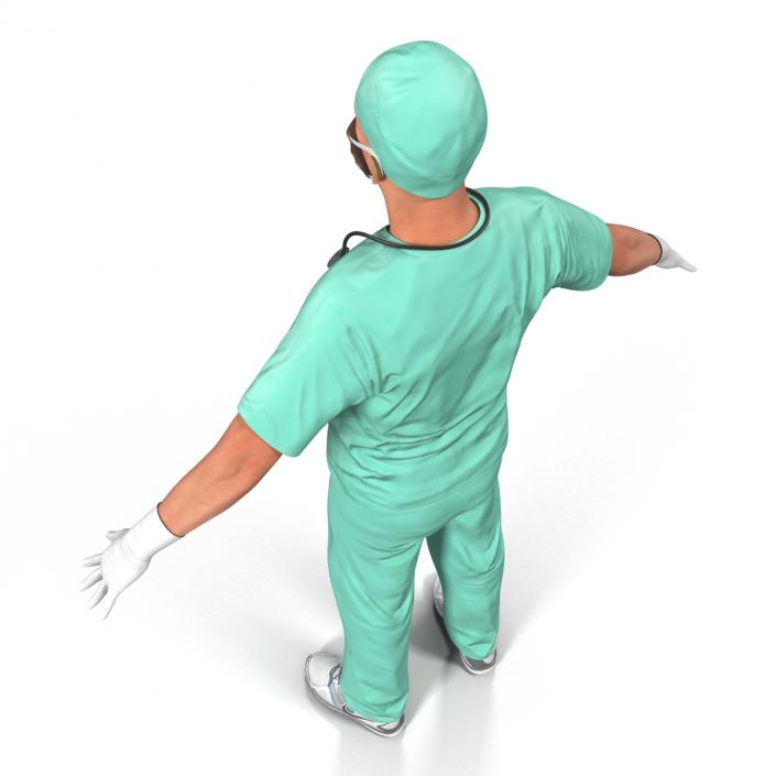 Male Surgeon Caucasian Rigged 3D model