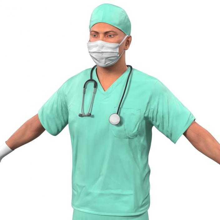 Male Surgeon Caucasian Rigged 3D model