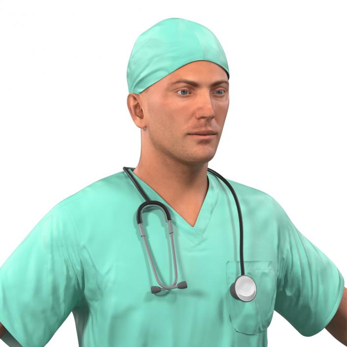 Male Surgeon Caucasian Rigged 3D model