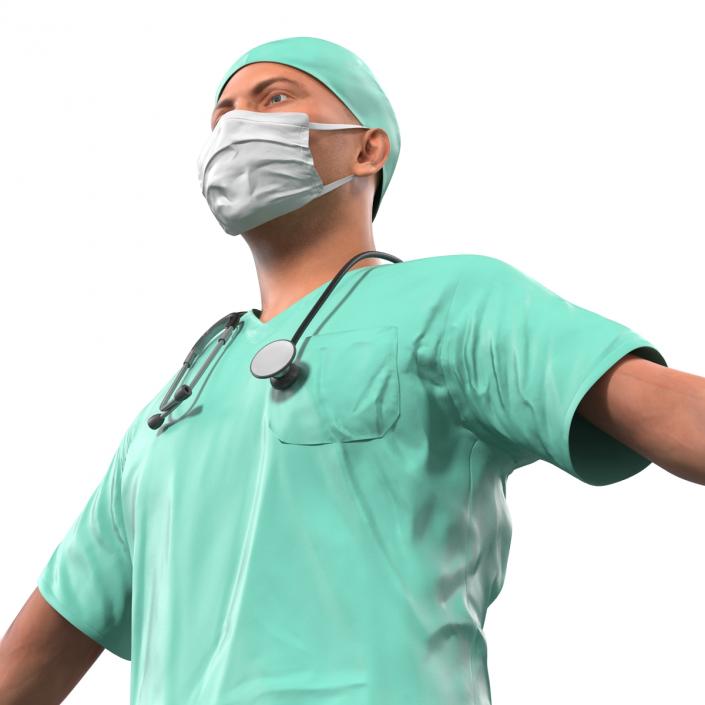 Male Surgeon Caucasian Rigged 3D model