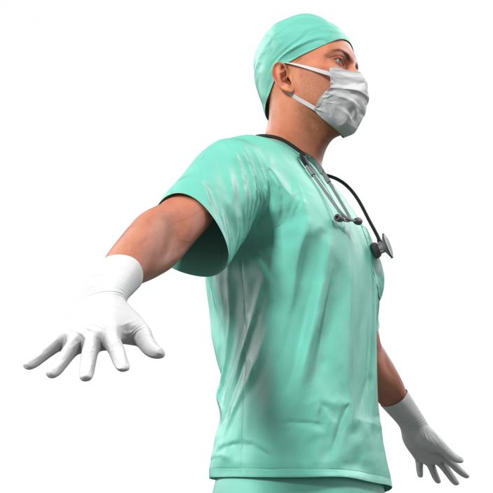 Male Surgeon Caucasian Rigged 3D model