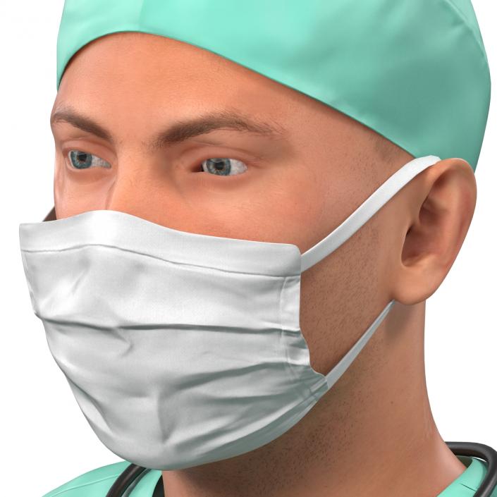 Male Surgeon Caucasian Rigged 3D model