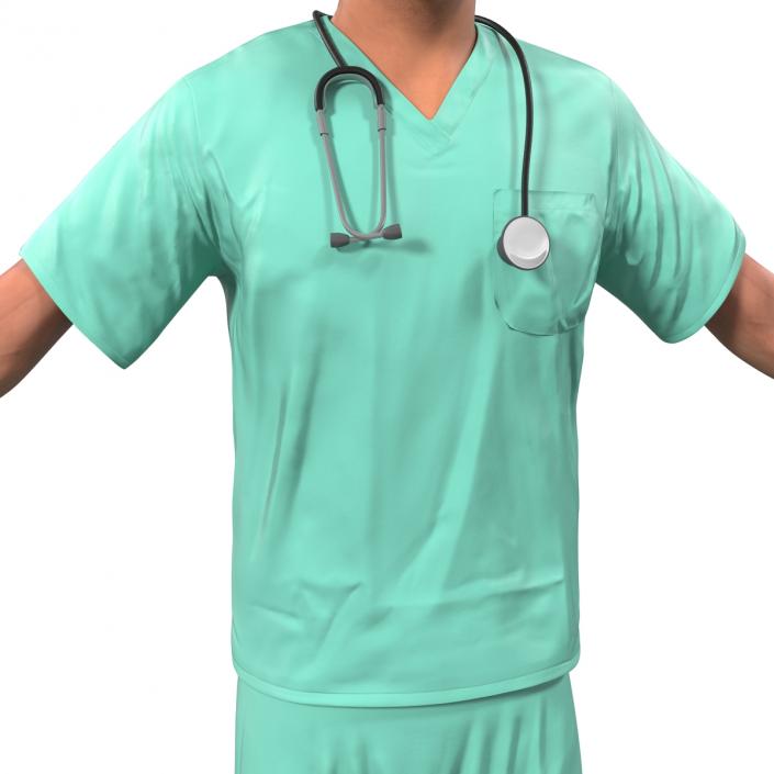 Male Surgeon Caucasian Rigged 3D model