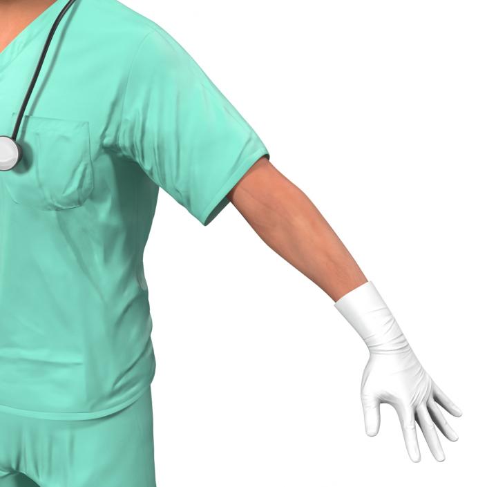 Male Surgeon Caucasian Rigged 3D model