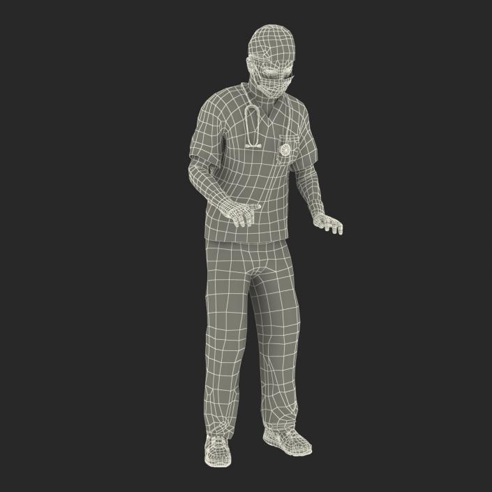 Male Surgeon Caucasian Rigged 3D model