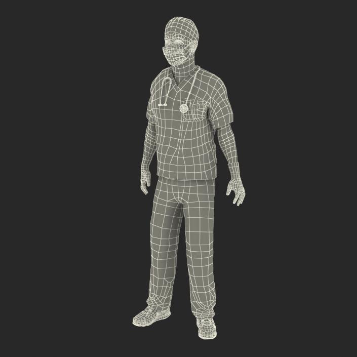 Male Surgeon Caucasian Rigged 3D model