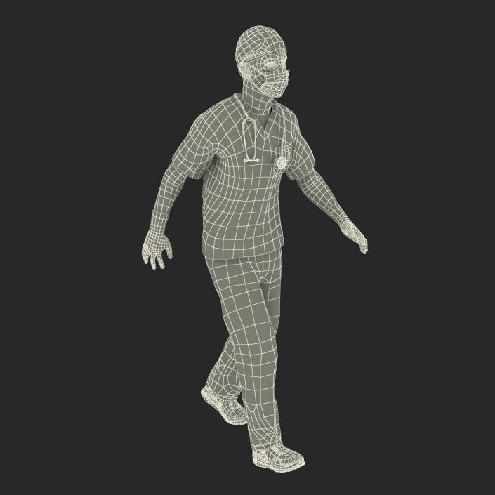 Male Surgeon Caucasian Rigged 3D model