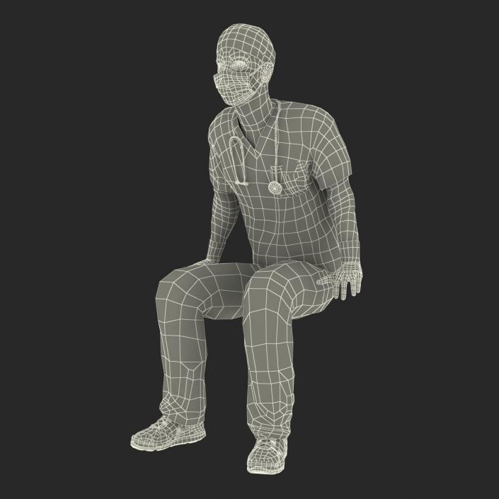 Male Surgeon Caucasian Rigged 3D model