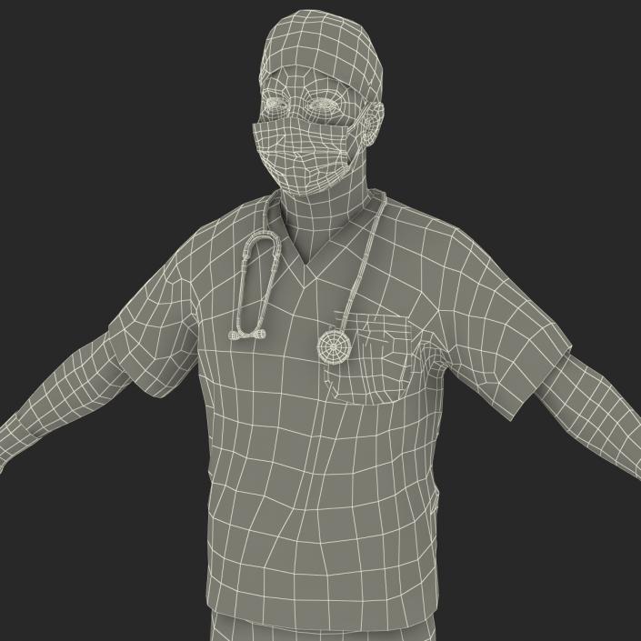 Male Surgeon Caucasian Rigged 3D model