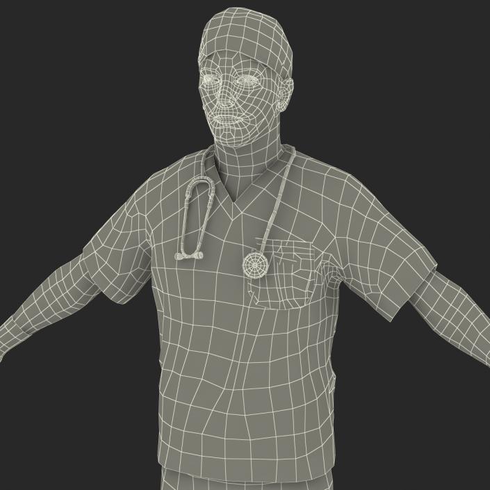 Male Surgeon Caucasian Rigged 3D model