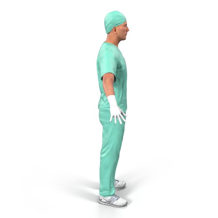 3D Male Surgeon Caucasian Rigged 2