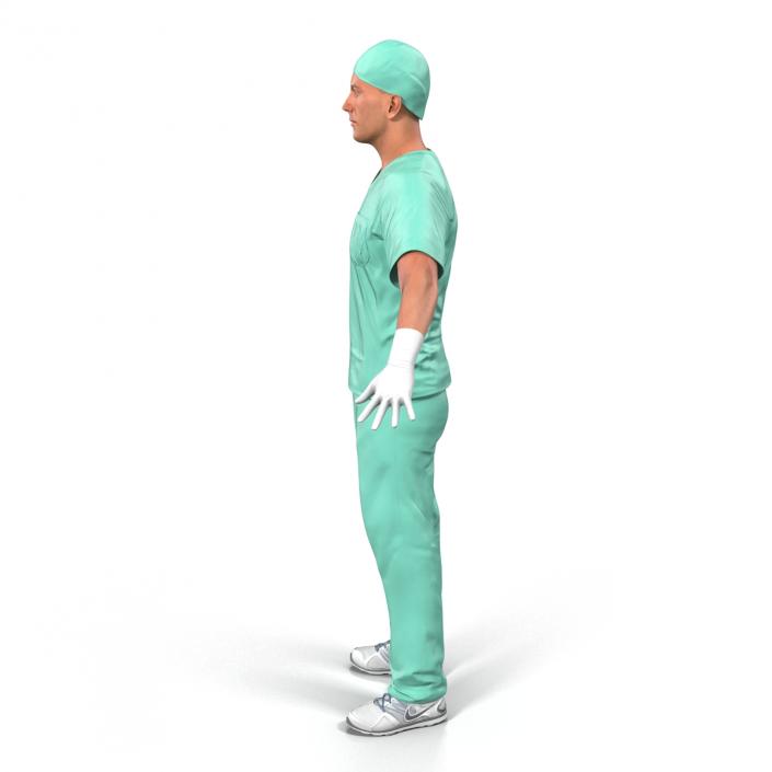 3D Male Surgeon Caucasian Rigged 2